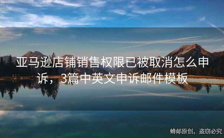 亞馬遜店鋪銷售權(quán)限已被取消怎么申訴，3篇中英文申訴郵件模板
