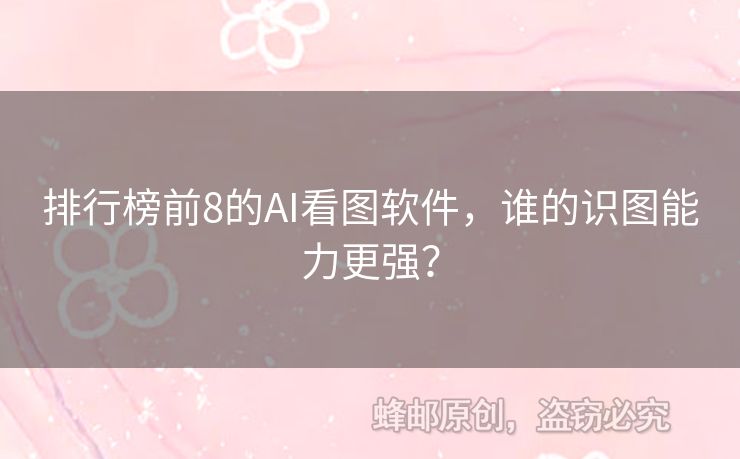 排行榜前8的AI看圖軟件，誰的識(shí)圖能力更強(qiáng)？