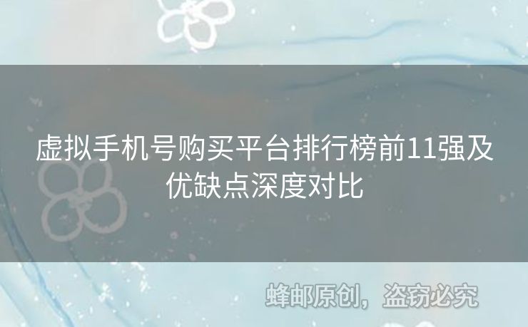 虛擬手機號購買平臺排行榜前11強及優(yōu)缺點深度對比