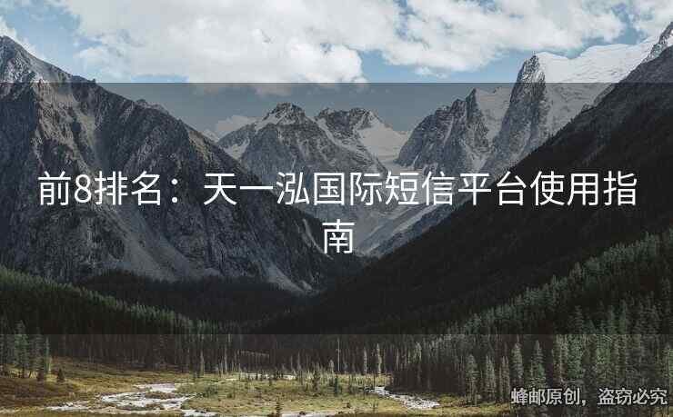 前8排名：天一泓國際短信平臺使用指南