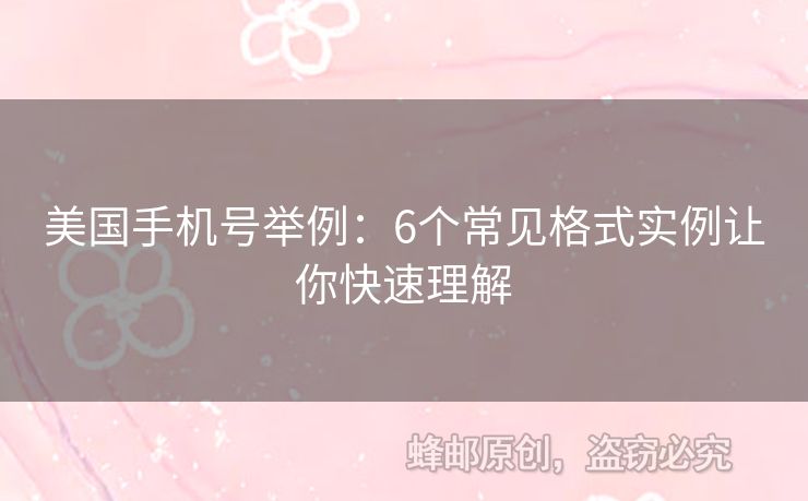 美國(guó)手機(jī)號(hào)舉例：6個(gè)常見格式實(shí)例讓你快速理解