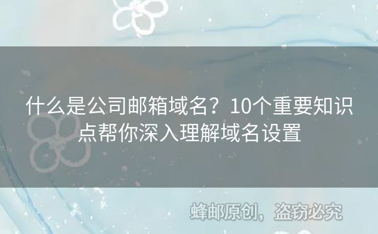 什么是公司郵箱域名？10個(gè)重要知識(shí)點(diǎn)幫你深入理解域名設(shè)置