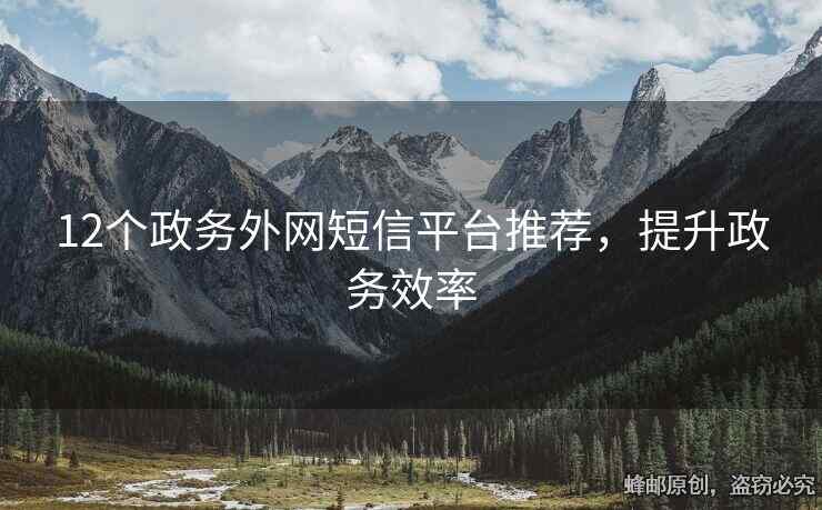 12個(gè)政務(wù)外網(wǎng)短信平臺(tái)推薦，提升政務(wù)效率