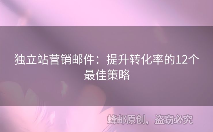 獨立站營銷郵件：提升轉(zhuǎn)化率的12個最佳策略
