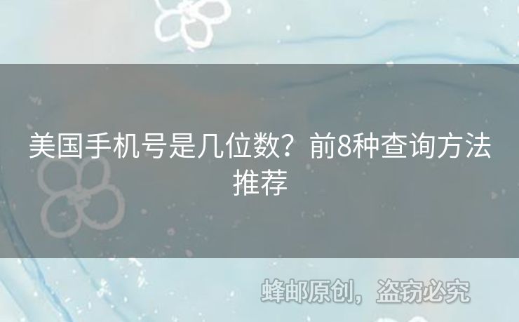 美國手機(jī)號是幾位數(shù)？前8種查詢方法推薦