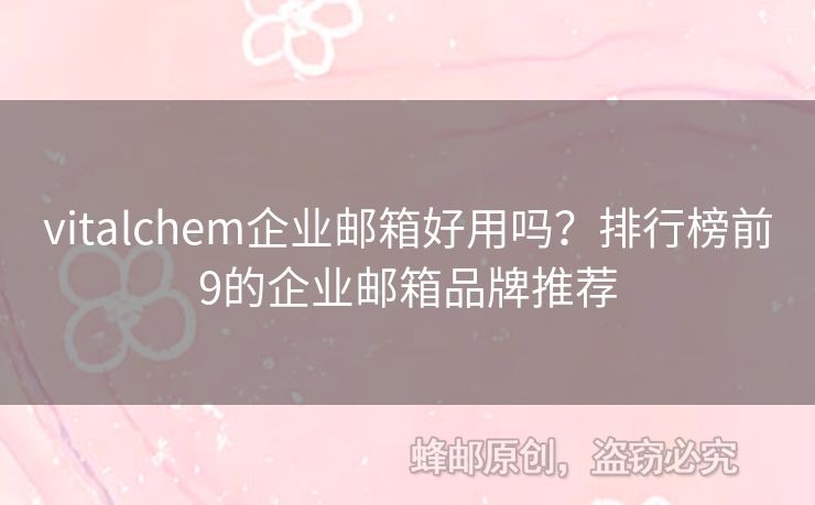vitalchem企業(yè)郵箱好用嗎？排行榜前9的企業(yè)郵箱品牌推薦