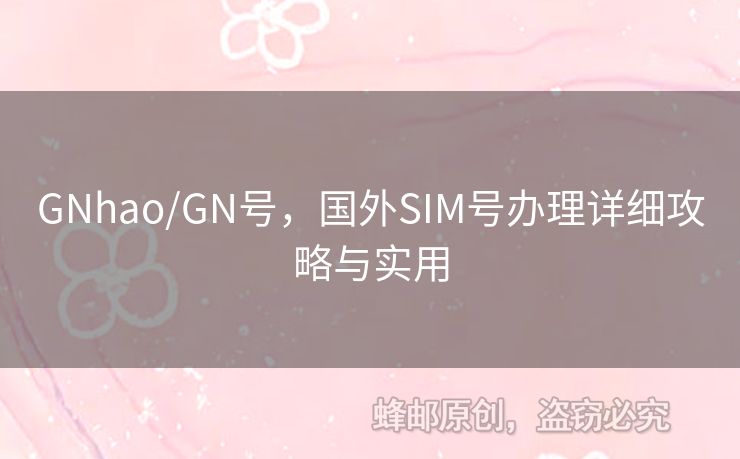 GNhao/GN號，國外SIM號辦理詳細(xì)攻略與實用
