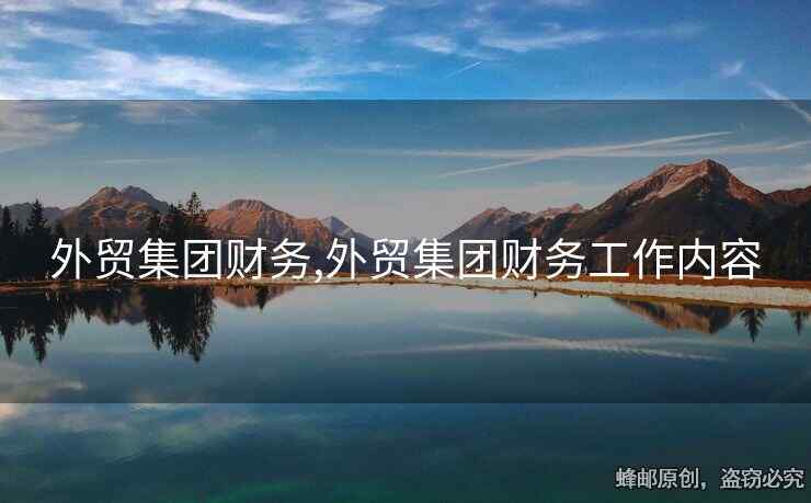 外貿(mào)集團(tuán)財務(wù),外貿(mào)集團(tuán)財務(wù)工作內(nèi)容