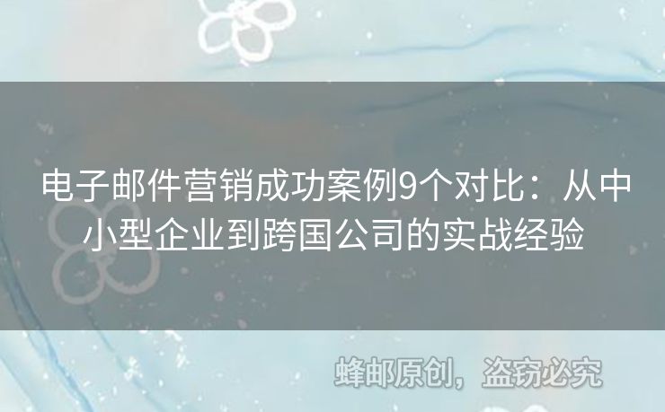 電子郵件營銷成功案例9個對比：從中小型企業(yè)到跨國公司的實戰(zhàn)經(jīng)驗