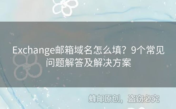 Exchange郵箱域名怎么填？9個(gè)常見問題解答及解決方案