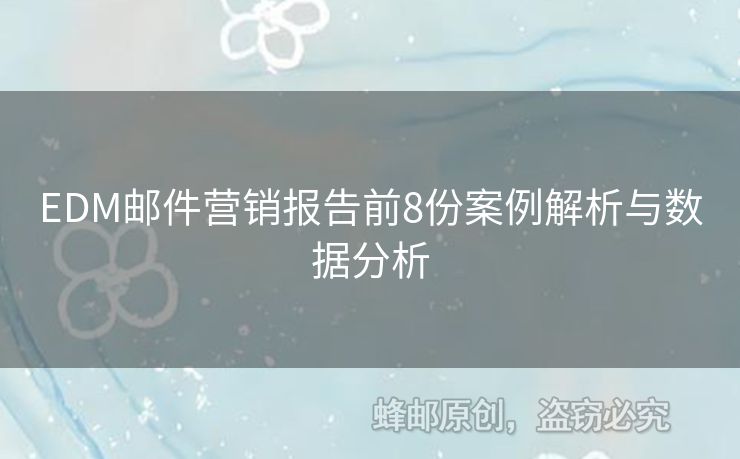 EDM郵件營(yíng)銷報(bào)告前8份案例解析與數(shù)據(jù)分析
