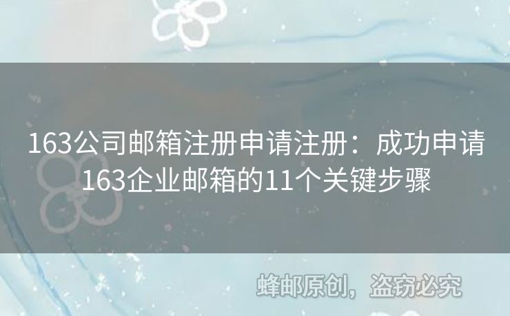 163公司郵箱注冊(cè)申請(qǐng)注冊(cè)：成功申請(qǐng)163企業(yè)郵箱的11個(gè)關(guān)鍵步驟