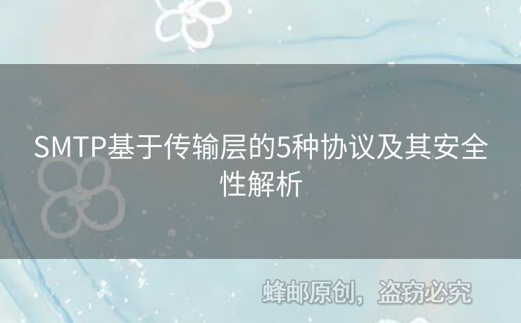SMTP基于傳輸層的5種協(xié)議及其安全性解析