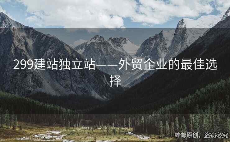 299建站獨(dú)立站——外貿(mào)企業(yè)的最佳選擇
