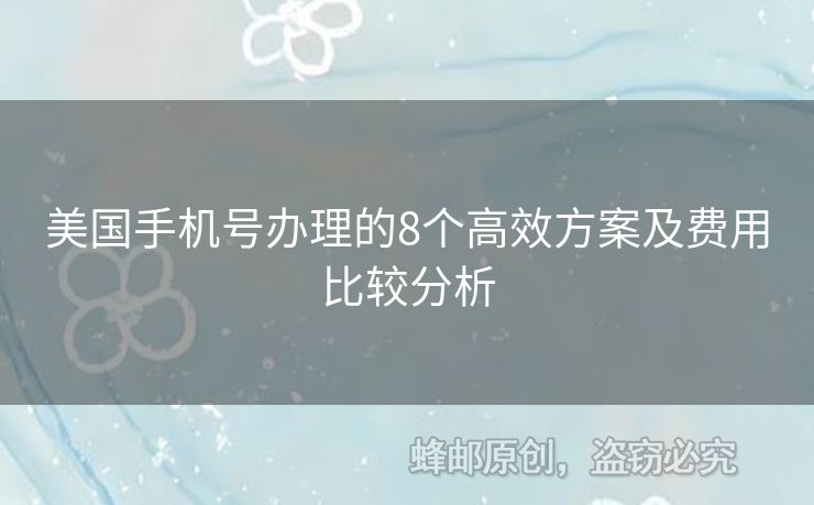 美國手機號辦理的8個高效方案及費用比較分析