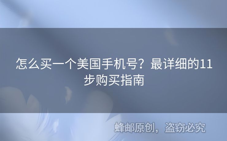 怎么買一個(gè)美國(guó)手機(jī)號(hào)？最詳細(xì)的11步購(gòu)買指南