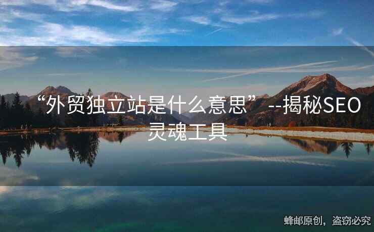 “外貿獨立站是什么意思”--揭秘SEO靈魂工具