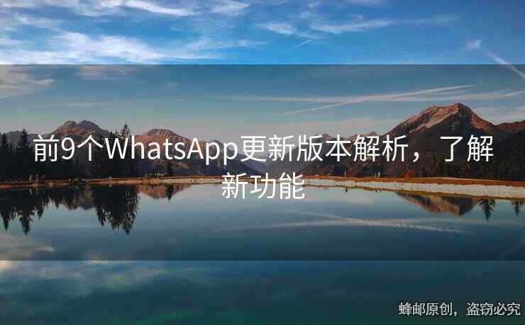 前9個WhatsApp更新版本解析，了解新功能
