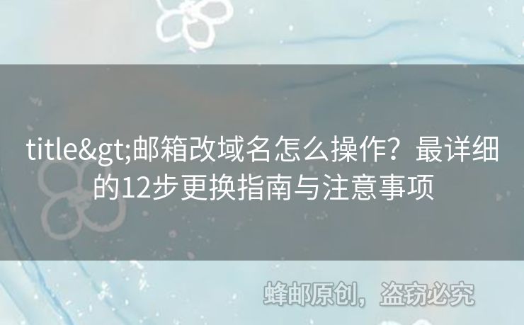 title>郵箱改域名怎么操作？最詳細的12步更換指南與注意事項