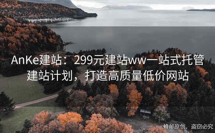 AnKe建站：299元建站ww一站式托管建站計劃，打造高質(zhì)量低價網(wǎng)站