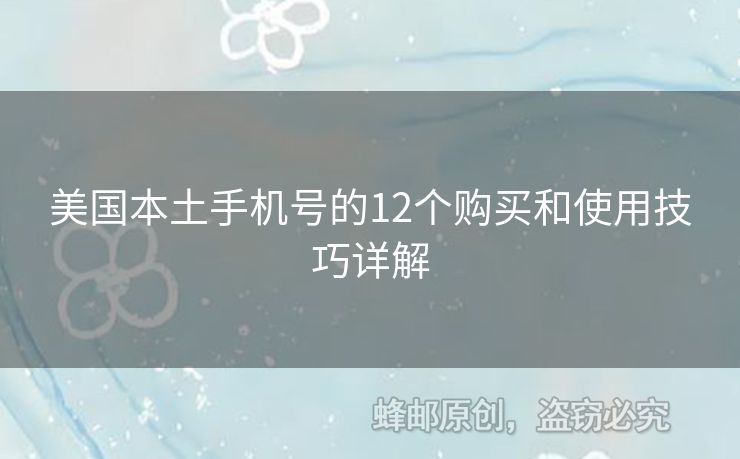 美國本土手機(jī)號(hào)的12個(gè)購買和使用技巧詳解
