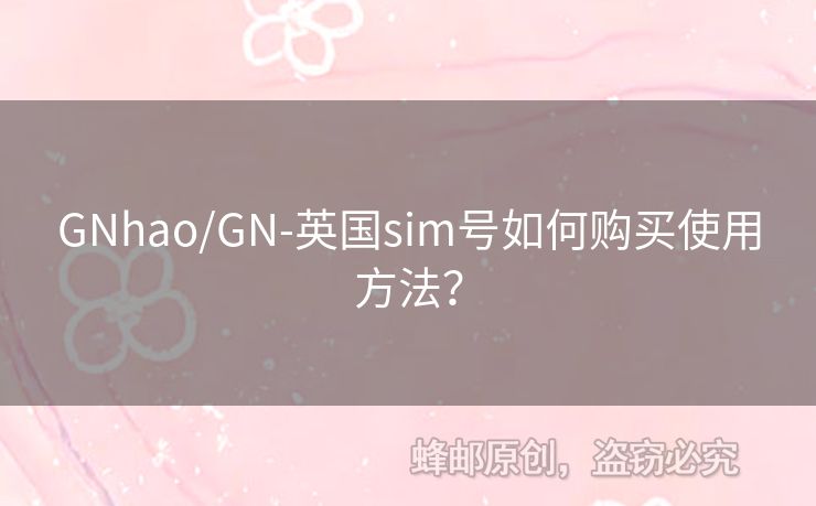 GNhao/GN-英國(guó)sim號(hào)如何購(gòu)買使用方法？