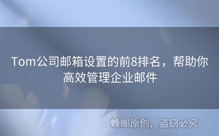 Tom公司郵箱設(shè)置的前8排名，幫助你高效管理企業(yè)郵件