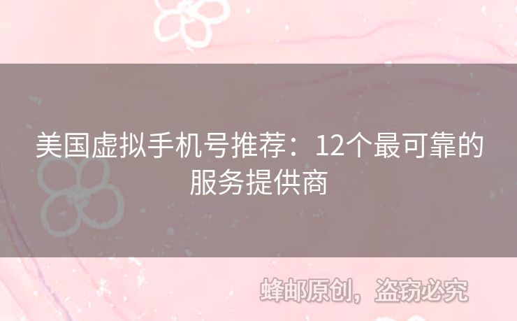 美國(guó)虛擬手機(jī)號(hào)推薦：12個(gè)最可靠的服務(wù)提供商