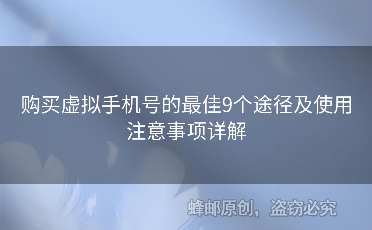 購買虛擬手機號的最佳9個途徑及使用注意事項詳解