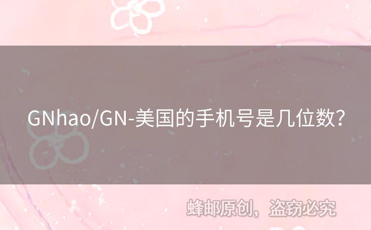 GNhao/GN-美國的手機(jī)號(hào)是幾位數(shù)？