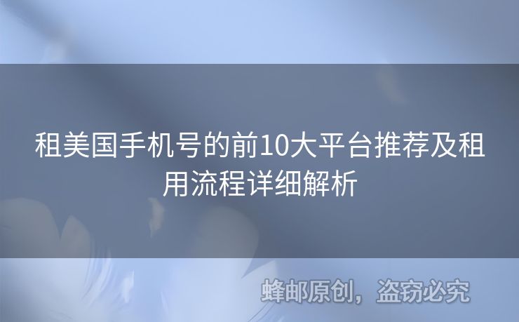 租美國(guó)手機(jī)號(hào)的前10大平臺(tái)推薦及租用流程詳細(xì)解析