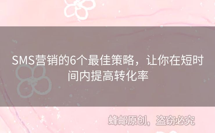 SMS營銷的6個(gè)最佳策略，讓你在短時(shí)間內(nèi)提高轉(zhuǎn)化率