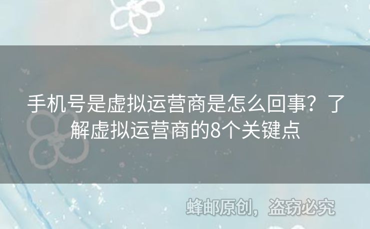 手機(jī)號是虛擬運營商是怎么回事？了解虛擬運營商的8個關(guān)鍵點