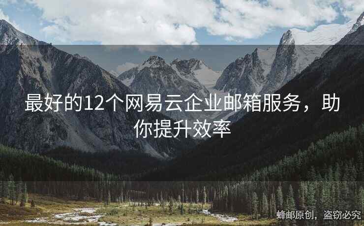 最好的12個(gè)網(wǎng)易云企業(yè)郵箱服務(wù)，助你提升效率