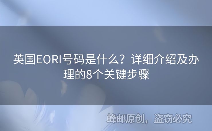 英國(guó)EORI號(hào)碼是什么？詳細(xì)介紹及辦理的8個(gè)關(guān)鍵步驟