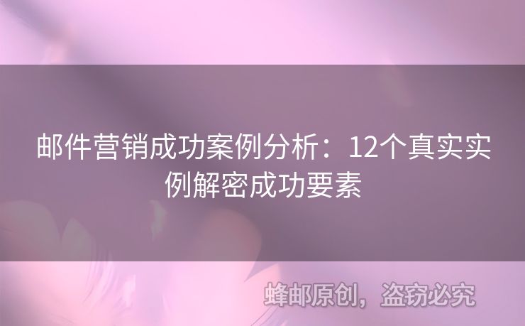 郵件營銷成功案例分析：12個真實實例解密成功要素