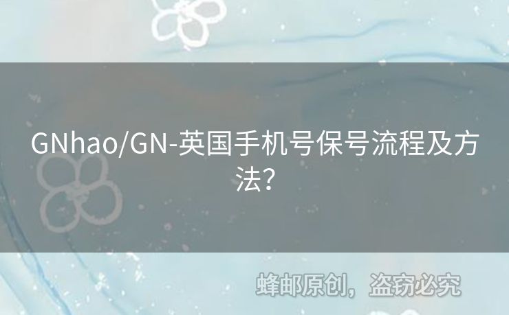 GNhao/GN-英國手機號保號流程及方法？