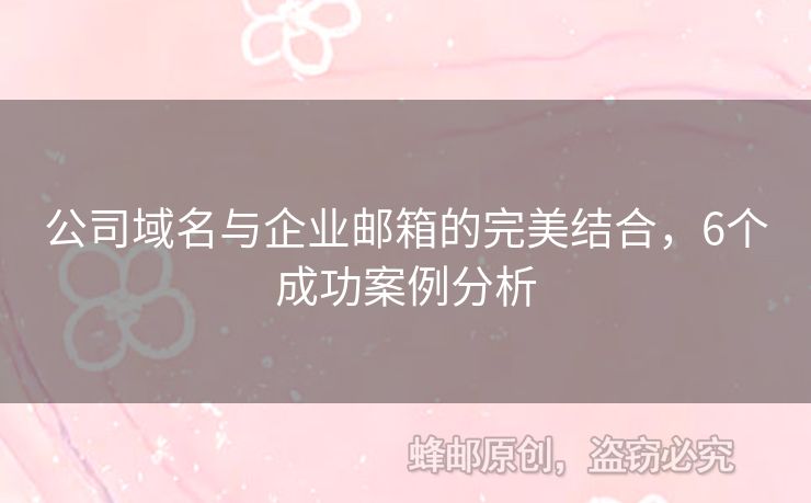 公司域名與企業(yè)郵箱的完美結(jié)合，6個(gè)成功案例分析