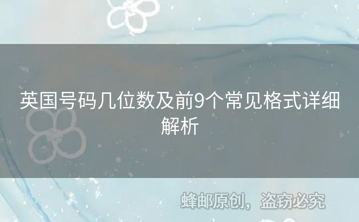 英國(guó)號(hào)碼幾位數(shù)及前9個(gè)常見格式詳細(xì)解析