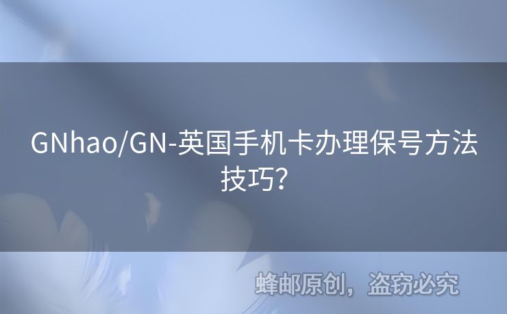 GNhao/GN-英國(guó)手機(jī)卡辦理保號(hào)方法技巧？