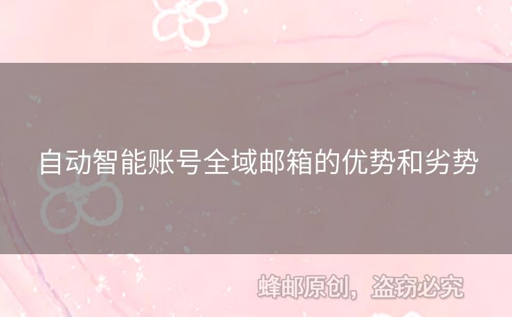 自動智能賬號全域郵箱的優(yōu)勢和劣勢
