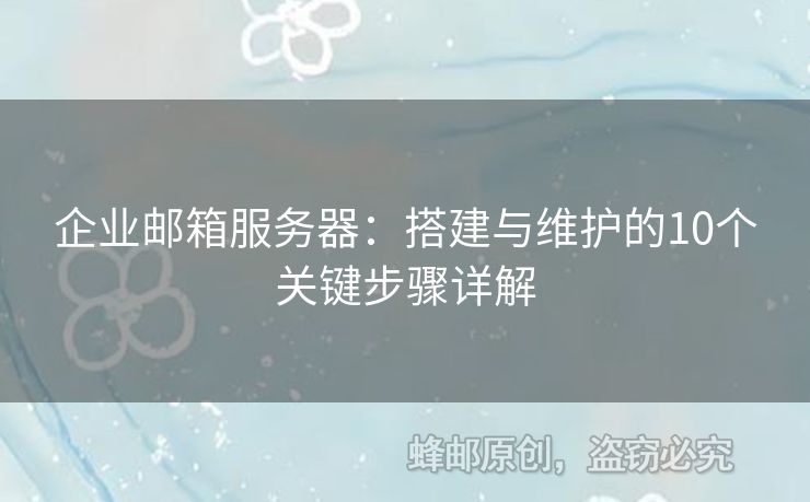 企業(yè)郵箱服務(wù)器：搭建與維護(hù)的10個(gè)關(guān)鍵步驟詳解