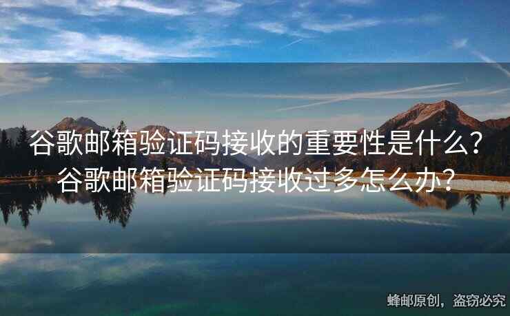 谷歌郵箱驗證碼接收的重要性是什么？谷歌郵箱驗證碼接收過多怎么辦？